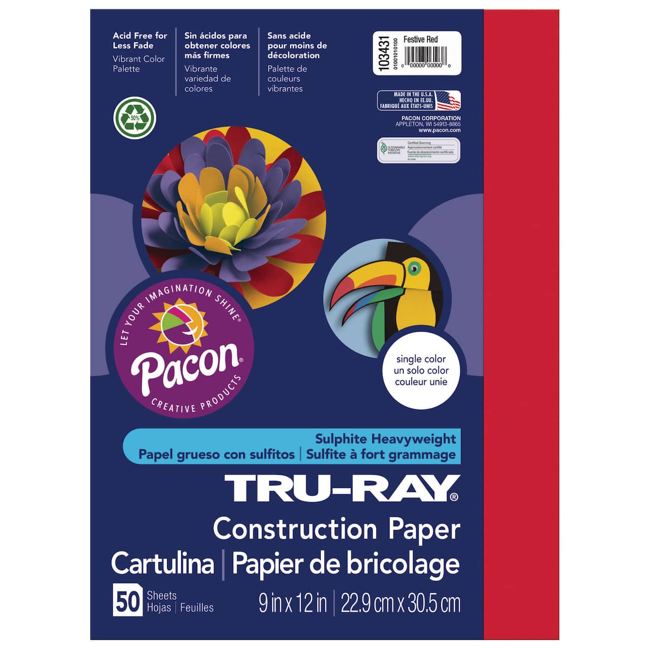 Pacon® Tru-Ray® 9" x 12" Construction Paper, 50 Sheets